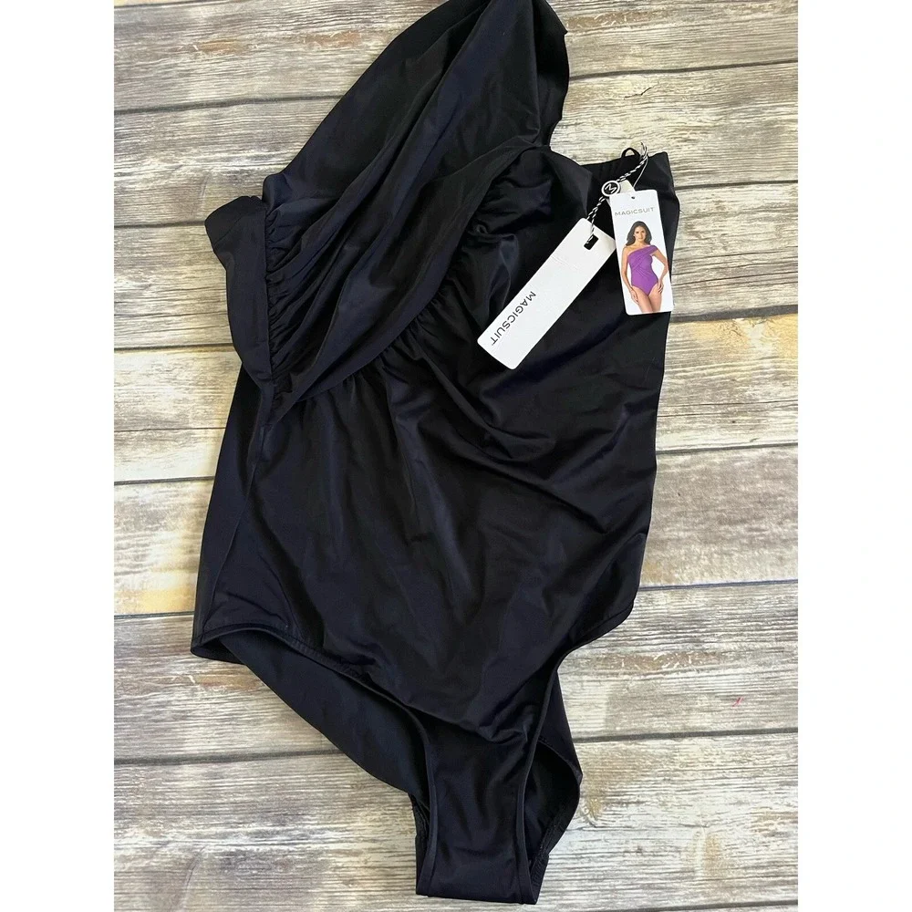 Magicsuit BLACK Solid Goddess Underwire One-Piece Swimsuit, US 16‎
